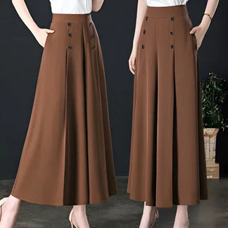 Elegant Wide-Leg Trousers - Enhances Your Figure