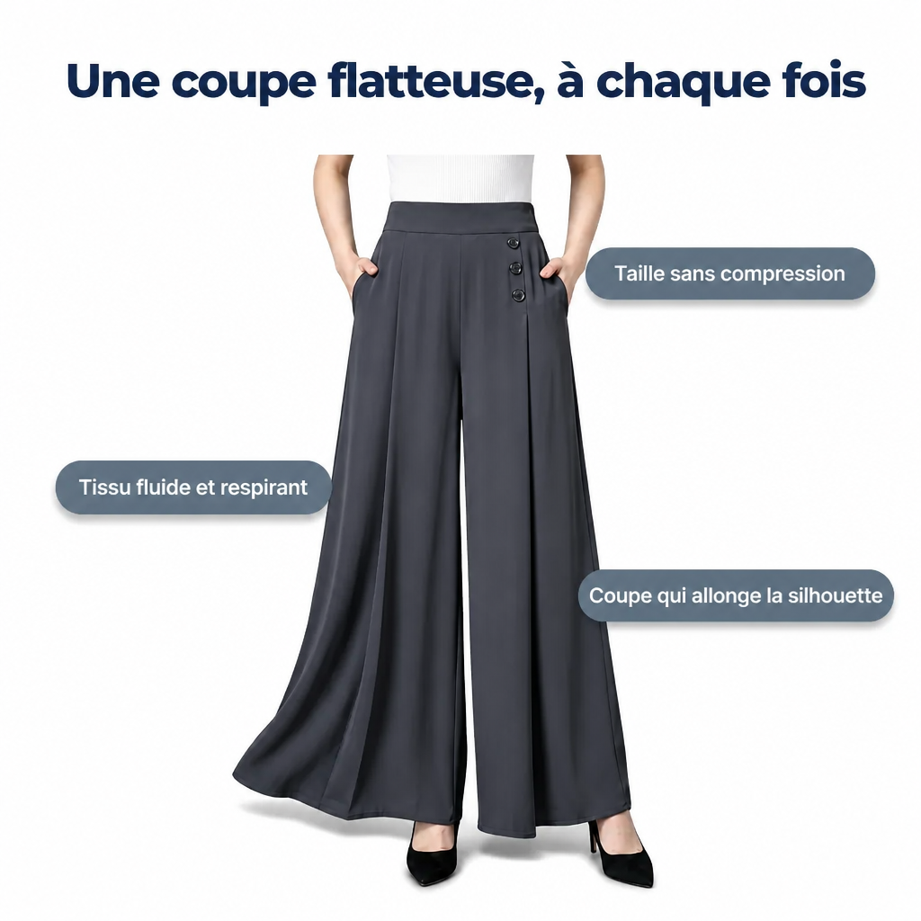 Elegant Wide-Leg Trousers - Enhances Your Figure