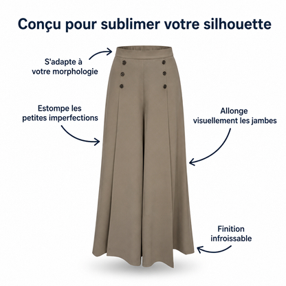 Elegant Wide-Leg Trousers - Enhances Your Figure
